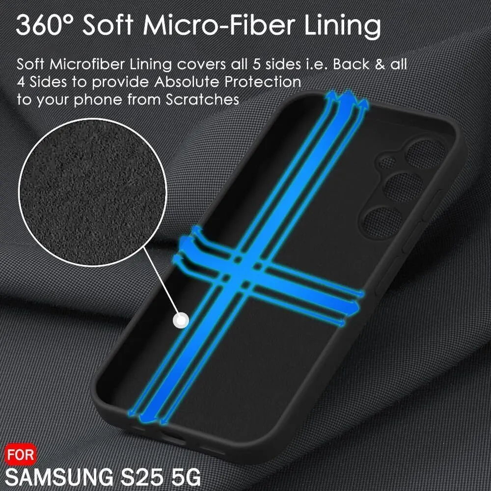 Micvir Back Cover for Samsung Galaxy S25 5G (Black, Grip Case, Silicon, Pack of: 1) — image 5 of 5