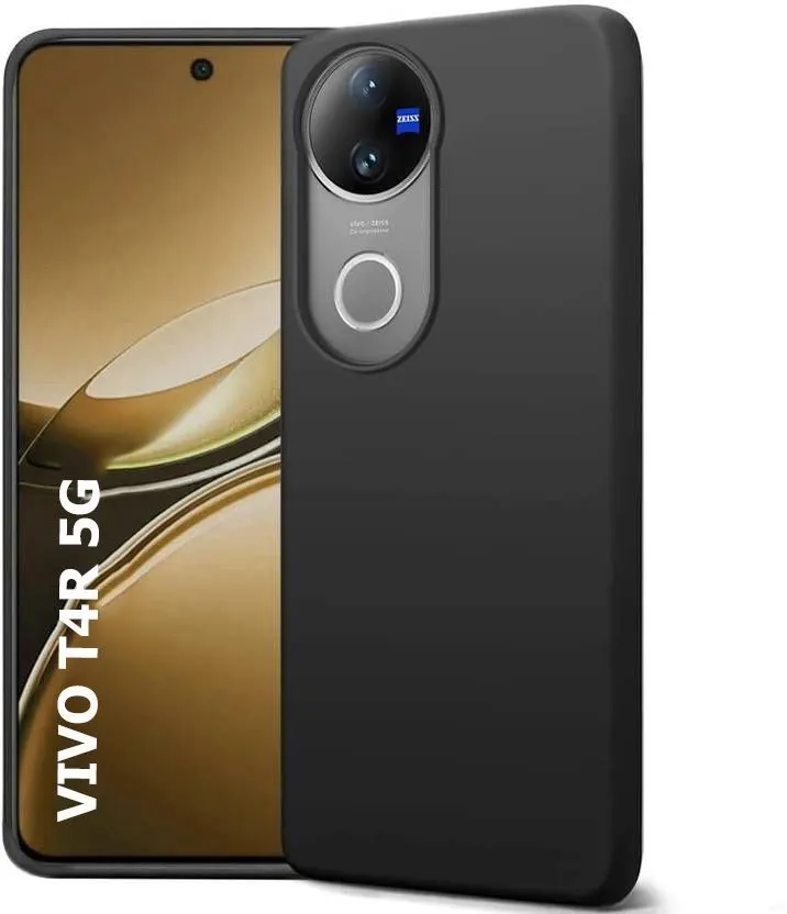 Micvir Back Cover for Vivo T4R 5G (Black, Grip Case, Silicon, Pack of: 1)