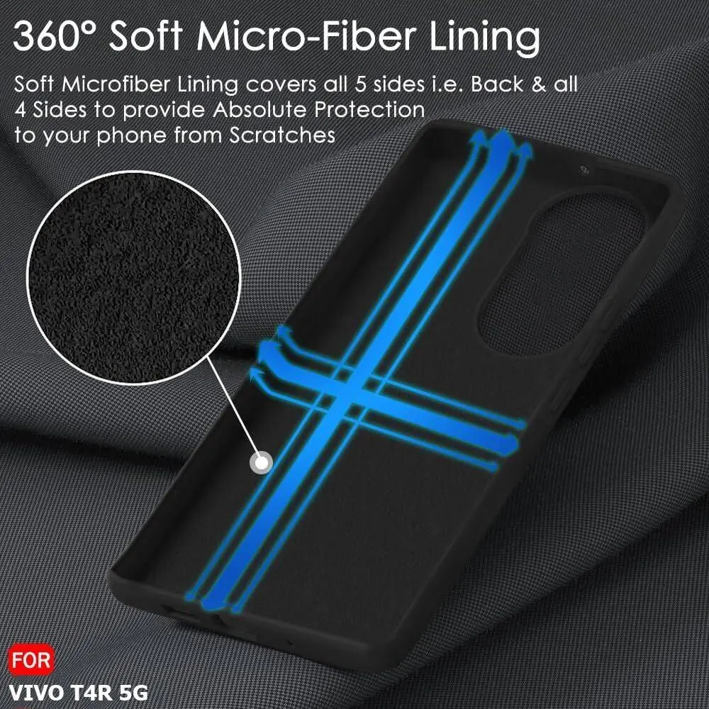 Micvir Back Cover for Vivo T4R 5G (Black, Grip Case, Silicon, Pack of: 1) — image 4 of 4
