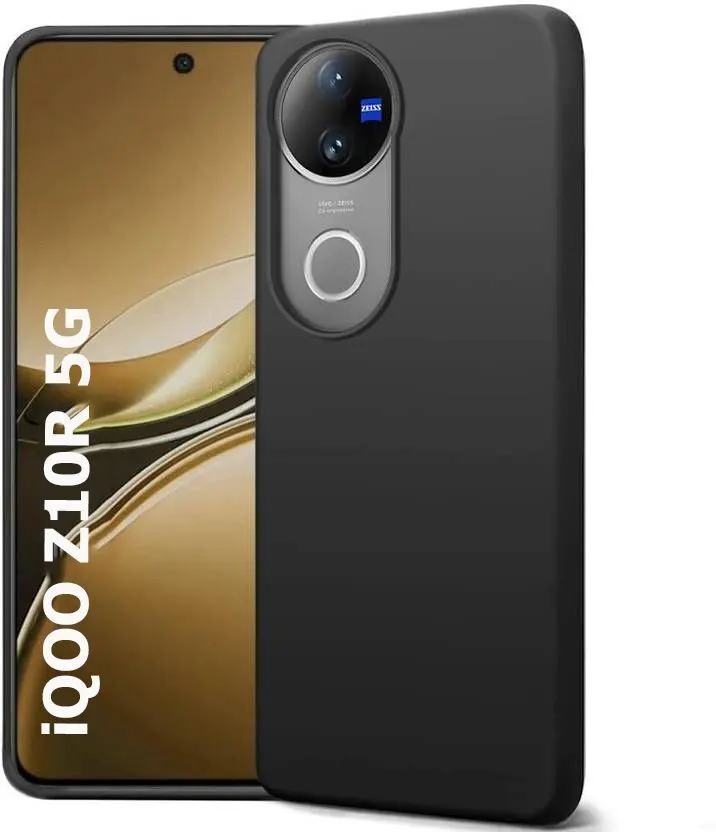 Micvir Back Cover for iQOO Z10R 5G (Black, Grip Case, Silicon, Pack of: 1)