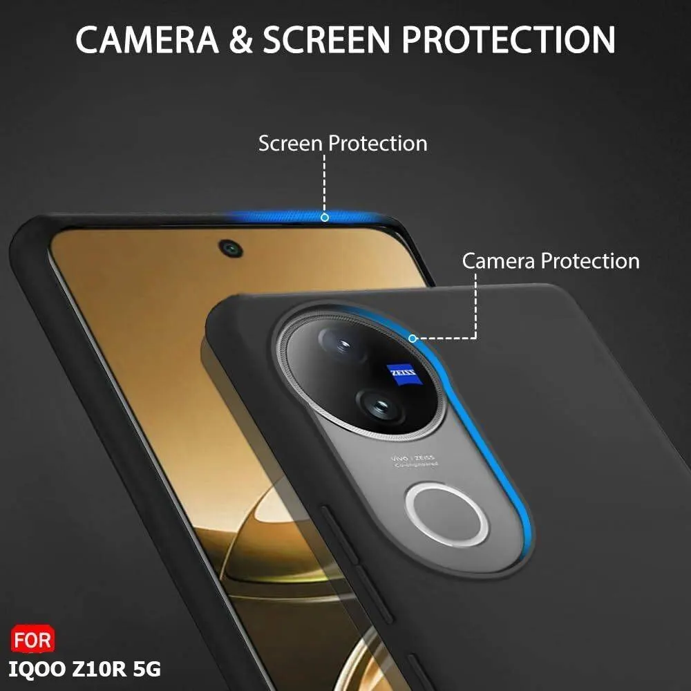Micvir Back Cover for iQOO Z10R 5G (Black, Grip Case, Silicon, Pack of: 1) — image 2 of 4