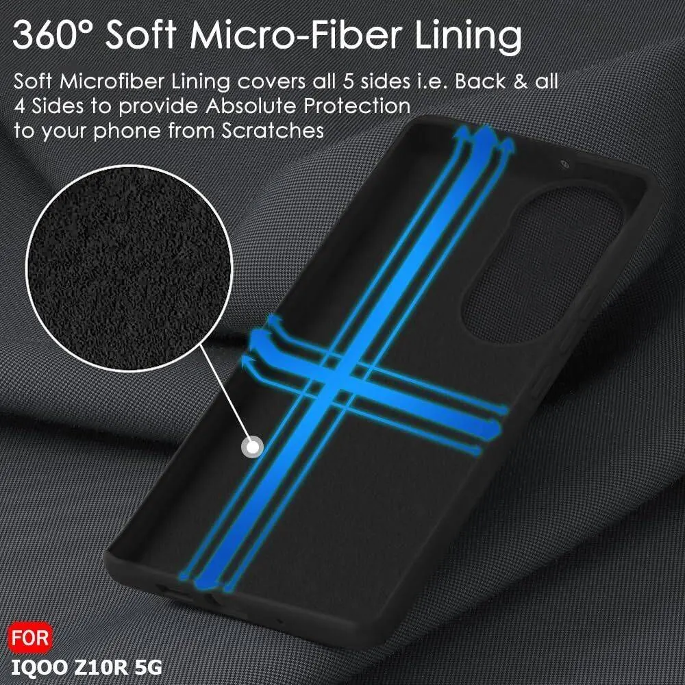 Micvir Back Cover for iQOO Z10R 5G (Black, Grip Case, Silicon, Pack of: 1) — image 4 of 4