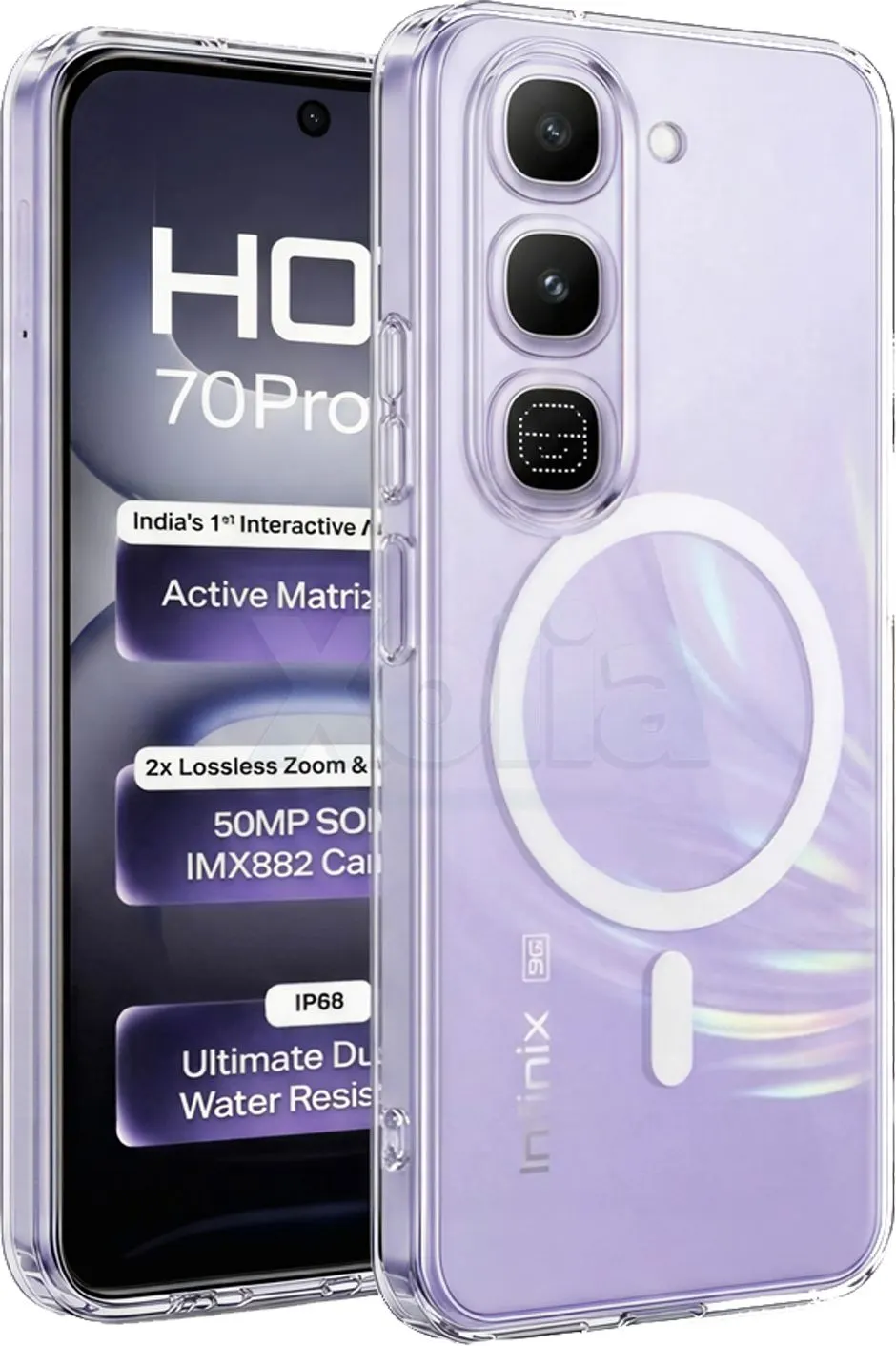 Xolia Back Cover for Infinix Hot 70 Pro 5G+ (Transparent, Shock Proof, Polycarbonate, Pack of: 1)