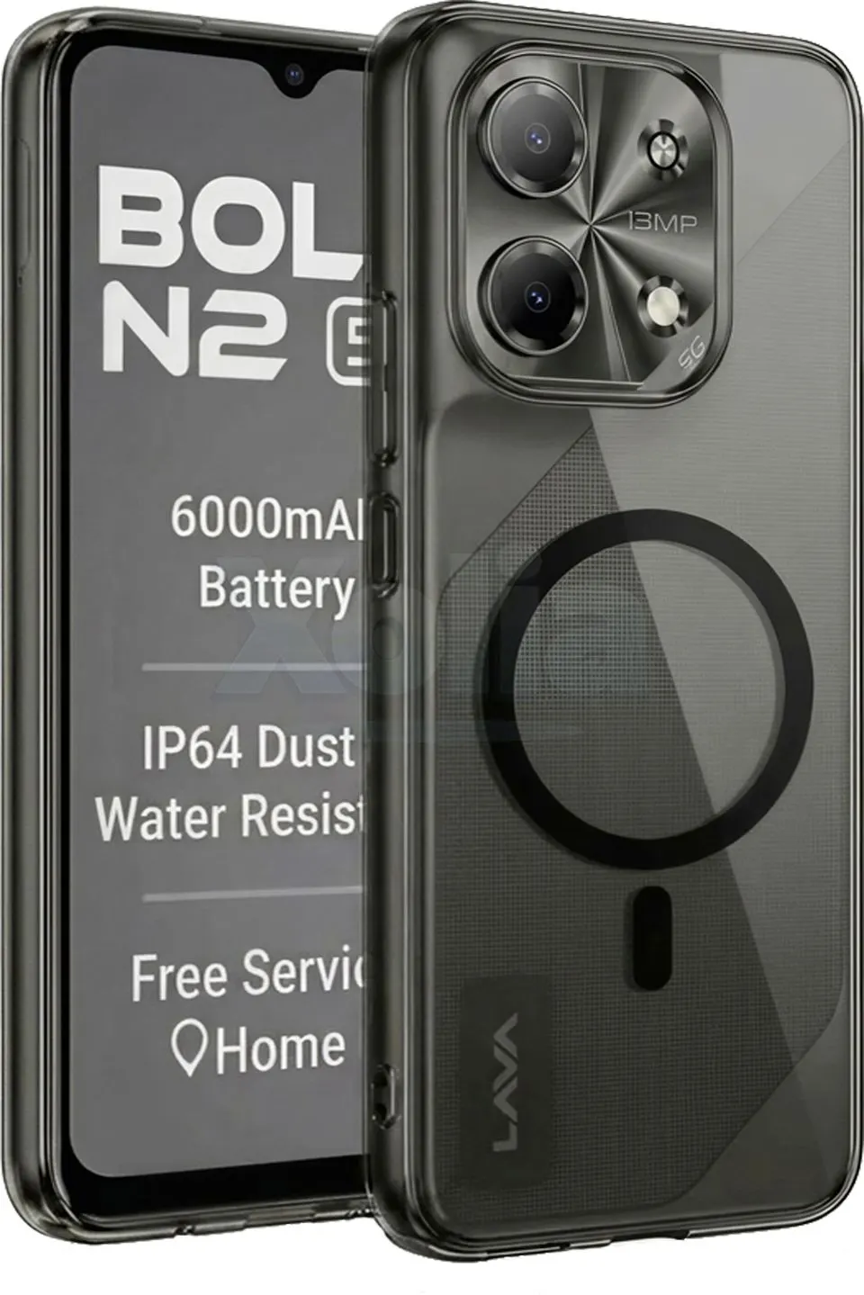 Xolia Back Cover for LAVA Bold N2 5G (Black, Shock Proof, Polycarbonate, Pack of: 1)