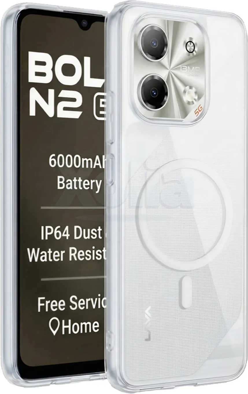 Xolia Back Cover for LAVA Bold N2 5G (Transparent, Shock Proof, Polycarbonate, Pack of: 1)