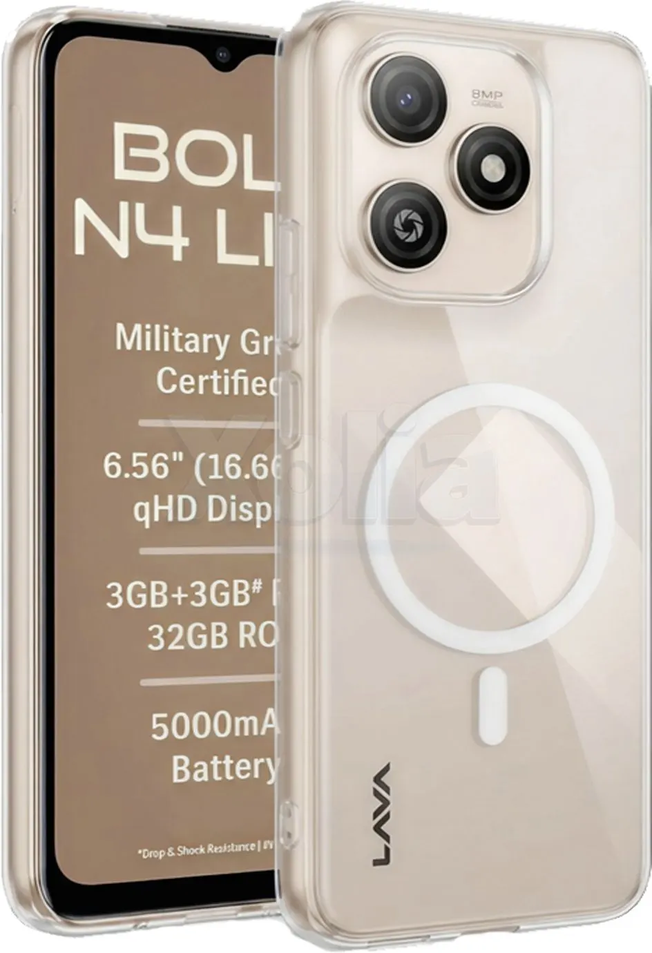 Xolia Back Cover for Lava Bold N4 Lite (Transparent, Shock Proof, Polycarbonate, Pack of: 1)