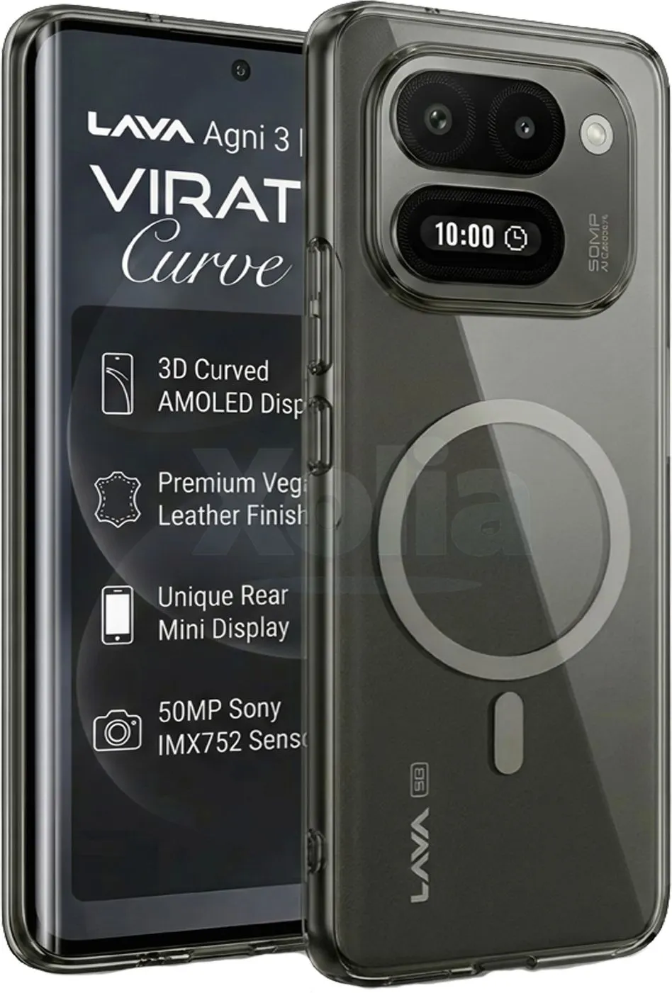 Xolia Back Cover for LAVA Virat Curve 5G (Black, Shock Proof, Polycarbonate, Pack of: 1)