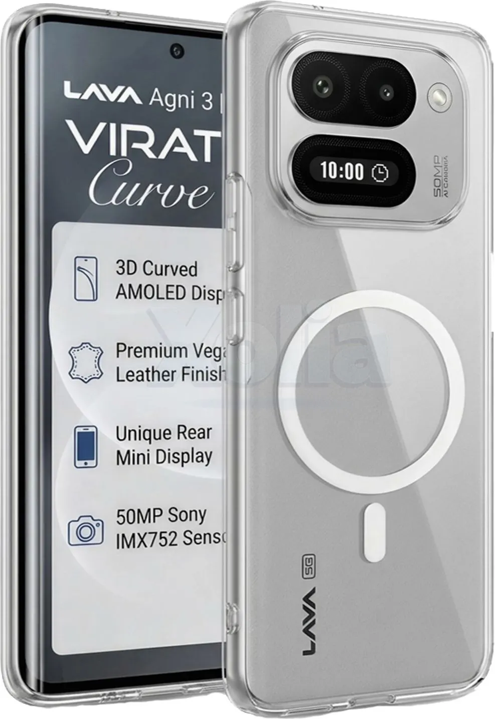 Xolia Back Cover for LAVA Virat Curve 5G (Transparent, Shock Proof, Polycarbonate, Pack of: 1)