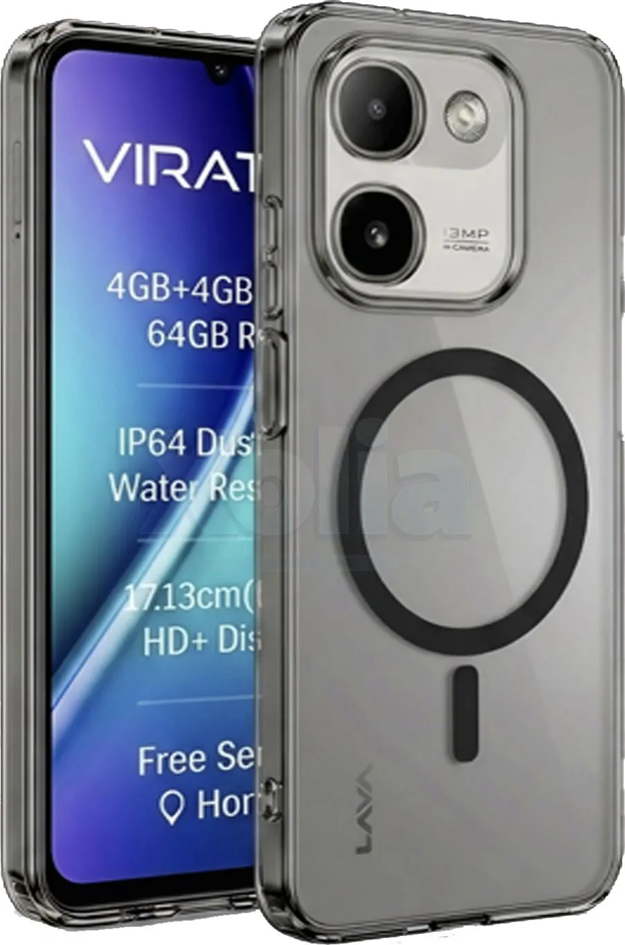 Xolia Back Cover for LAVA Virat V1 (Black, Shock Proof, Polycarbonate, Pack of: 1) — image 1 of 4