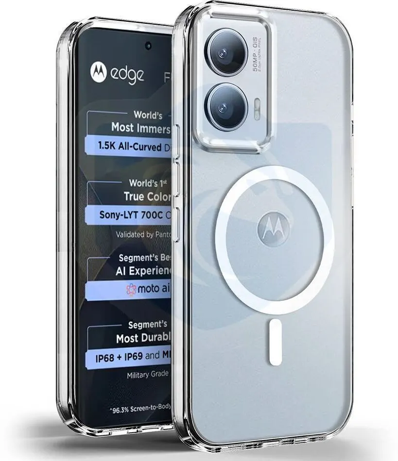 Micvir Anti Yellow Back Cover for MOTOROLA Edge 50 Fusion (Transparent, Anti-Yellow, Polycarbonate, Pack of: 1)
