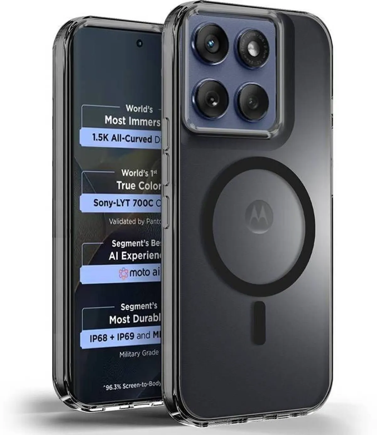 Xolia Anti Yellow Back Cover for Motorola Edge 70 5G (Black, Anti-Yellow, Polycarbonate, Pack of: 1) — image 1 of 5