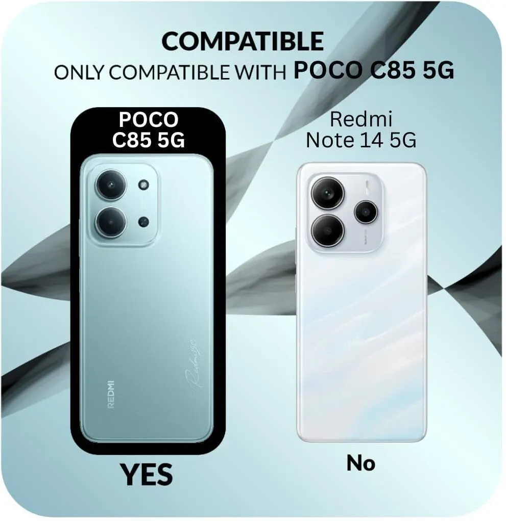 Xolia Anti Yellow Back Cover for Poco C85 5G (Black, Anti-Yellow, Polycarbonate, Pack of: 1) — image 2 of 5