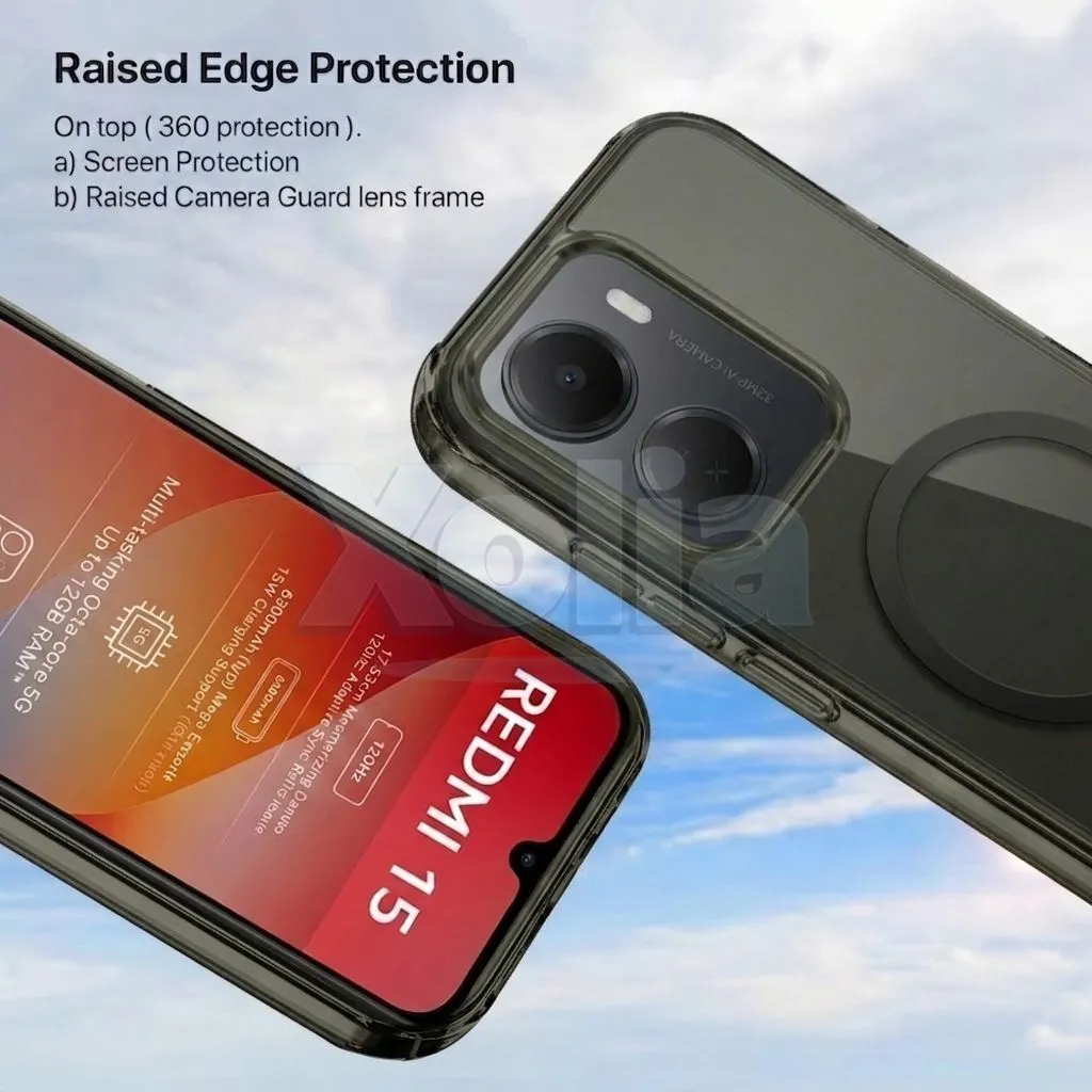 Xolia Anti Yellow Back Cover for Redmi 15A 5G (Black, Anti-Yellow, Polycarbonate, Pack of: 1) — image 2 of 5