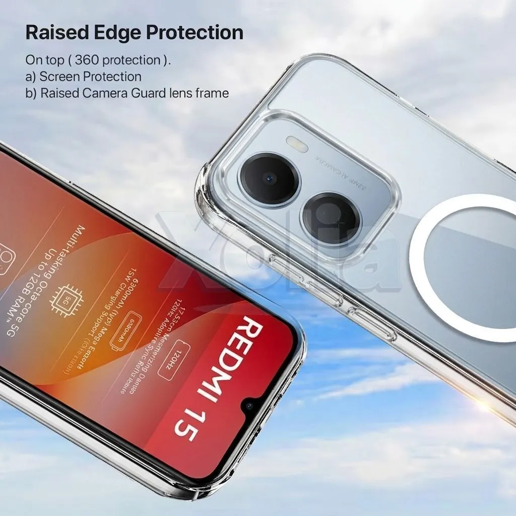 Xolia Anti Yellow Back Cover for Redmi 15A 5G (Transparent, Anti-Yellow, Polycarbonate, Pack of: 1) — image 2 of 5