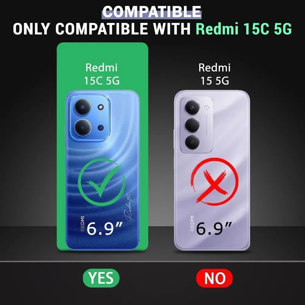 Xolia Anti Yellow Back Cover for Redmi 15c 5G (Black, Anti-Yellow, Polycarbonate, Pack of: 1) — image 2 of 5