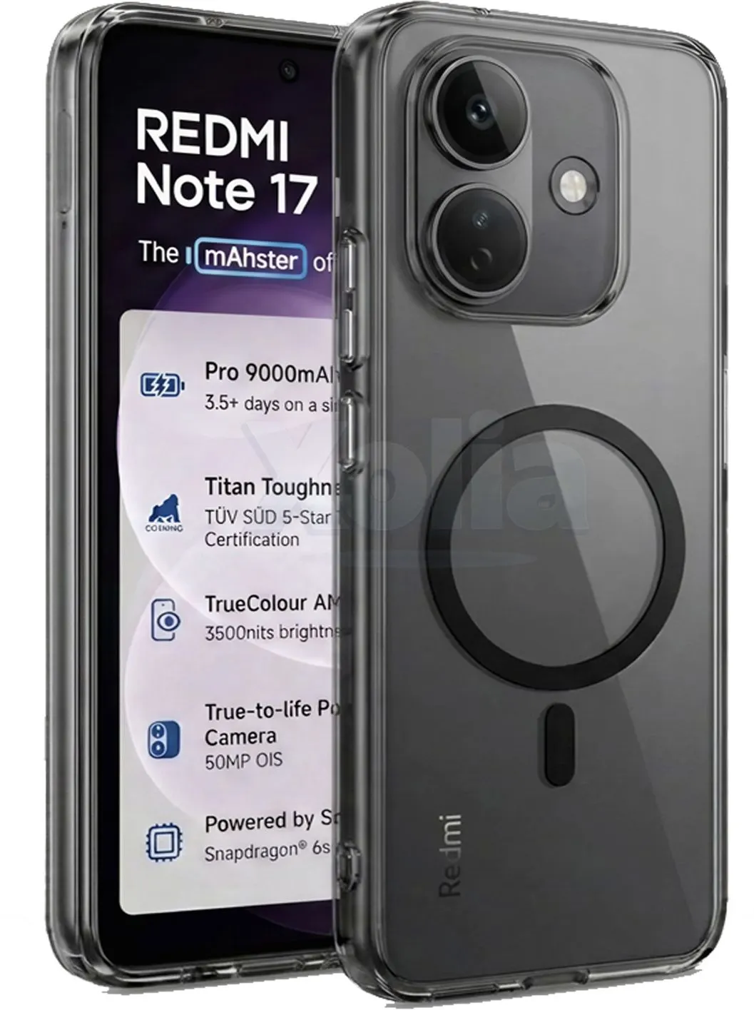 Xolia Back Cover for Redmi Note 17 Pro 5G (Black, Shock Proof, Polycarbonate, Pack of: 1)