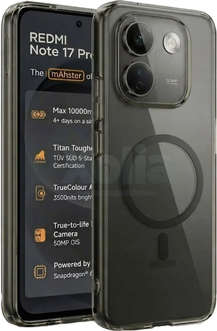Xolia Back Cover for Redmi Note 17 Pro Max 5G (Black, Shock Proof, Polycarbonate, Pack of: 1)