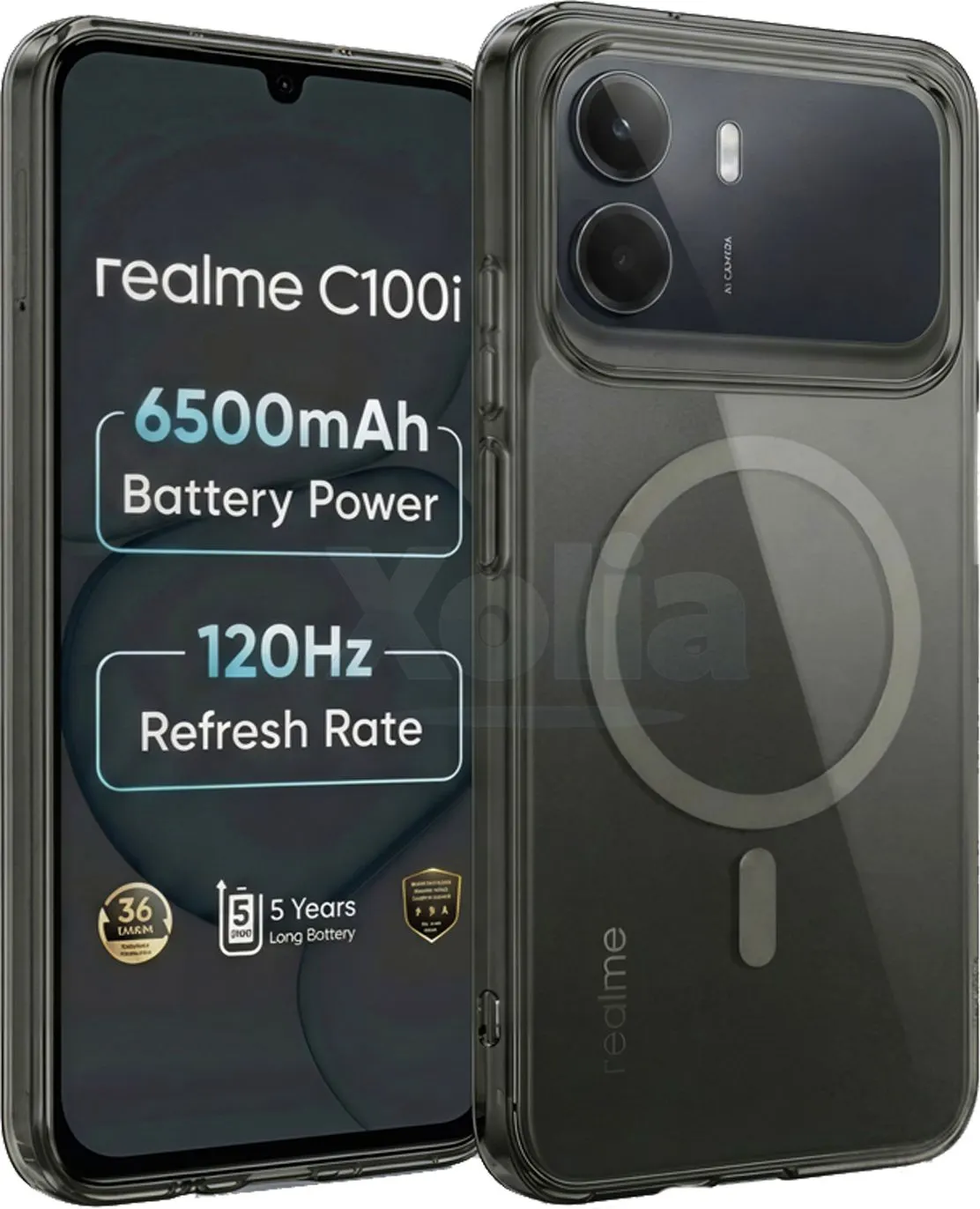 Xolia Back Cover for Realme C100i (Black, Shock Proof, Polycarbonate, Pack of: 1) — image 1 of 4