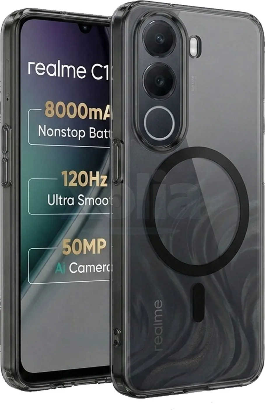 Xolia Anti Yellow Back Cover for realme C100x (Black, Anti-Yellow, Polycarbonate, Pack of: 1) — image 1 of 4