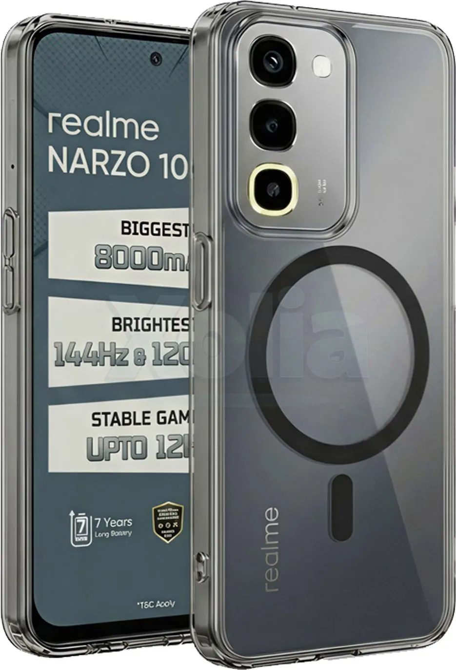 Xolia Anti Yellow Back Cover for realme NARZO 100x 5G (Black, Anti-Yellow, Polycarbonate, Pack of: 1)