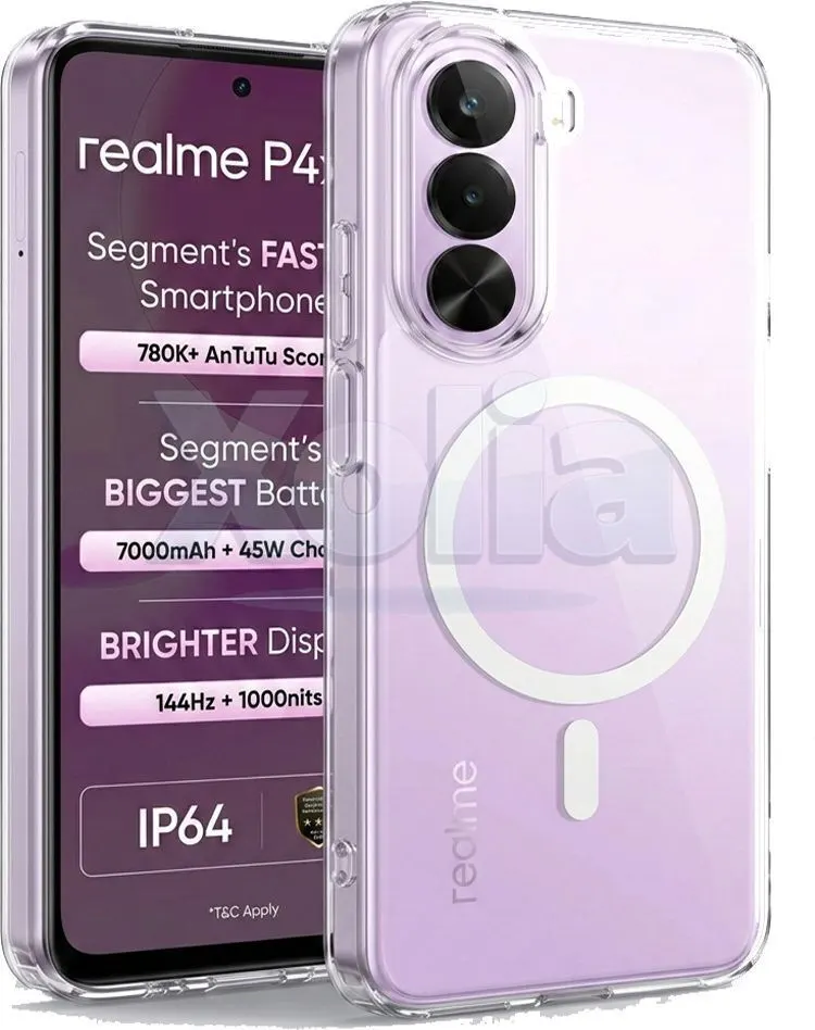 Xolia Anti Yellow Back Cover for Realme P4x 5G (Transparent, Anti-Yellow, Polycarbonate, Pack of: 1) — image 1 of 5
