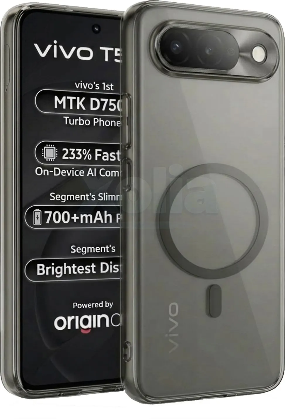 Xolia Back Cover for vivo T5 5G (Black, Shock Proof, Polycarbonate, Pack of: 1)