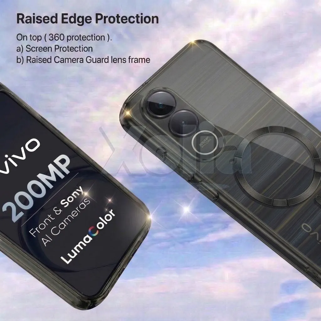 Xolia Anti Yellow Back Cover for Vivo V70 FE 5G (Black, Anti-Yellow, Polycarbonate, Pack of: 1) — image 3 of 5