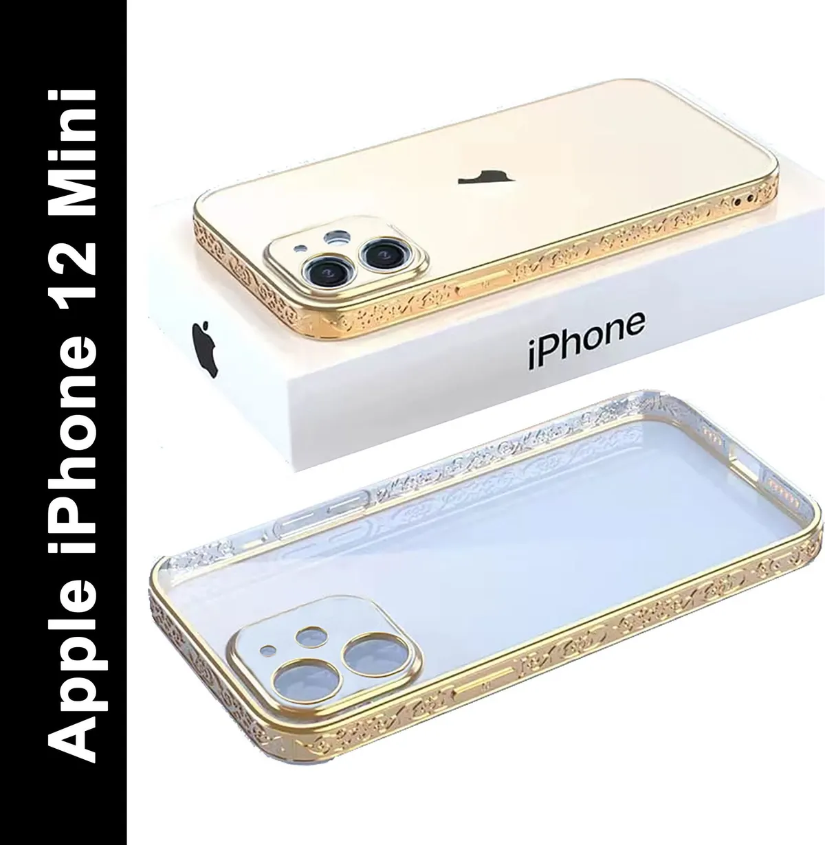 Micvir Back Cover for Apple iPhone 12 Mini (Gold, Silicon, Pack of: 1)