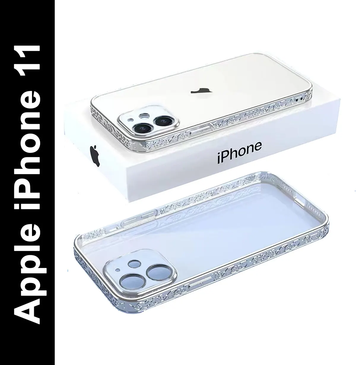 Micvir Back Cover for Apple iPhone 11 (Silver, Silicon, Pack of: 1)