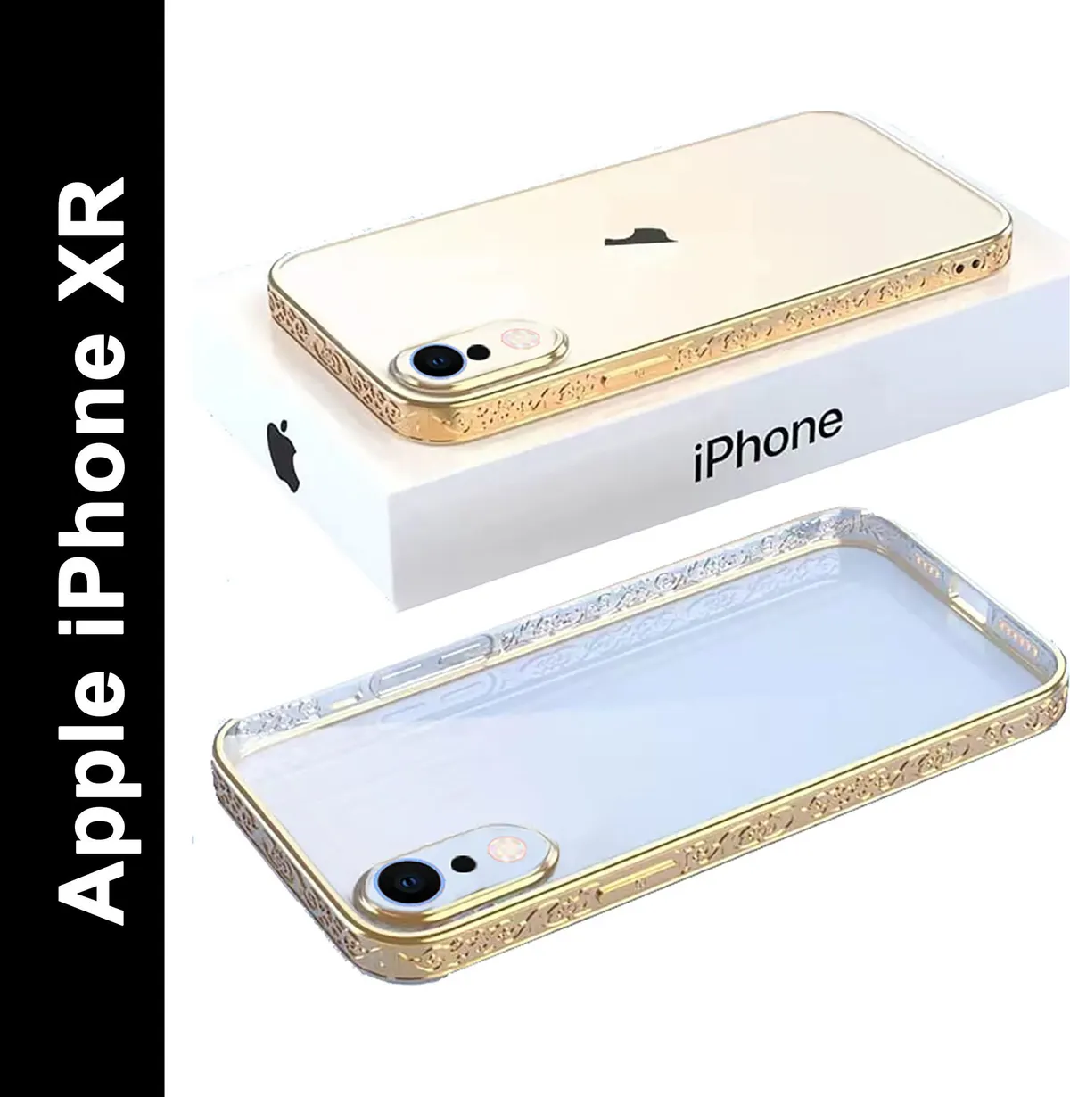 Micvir Back Cover for Apple iPhone XR (Gold, Silicon, Pack of: 1)