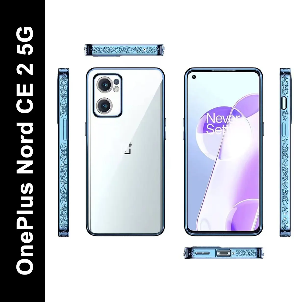 Micvir Back Cover for OnePlus Nord CE 2 5G (Blue, Silicon, Pack of: 1)