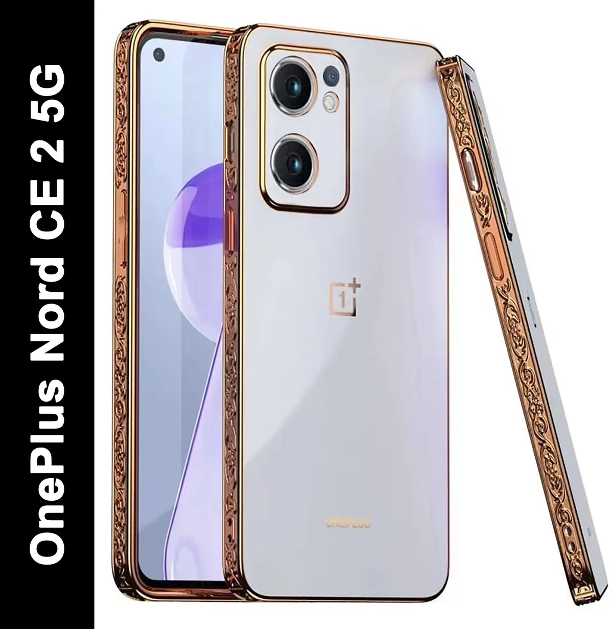 Micvir Back Cover for OnePlus Nord CE 2 5G (Gold, Silicon, Pack of: 1)