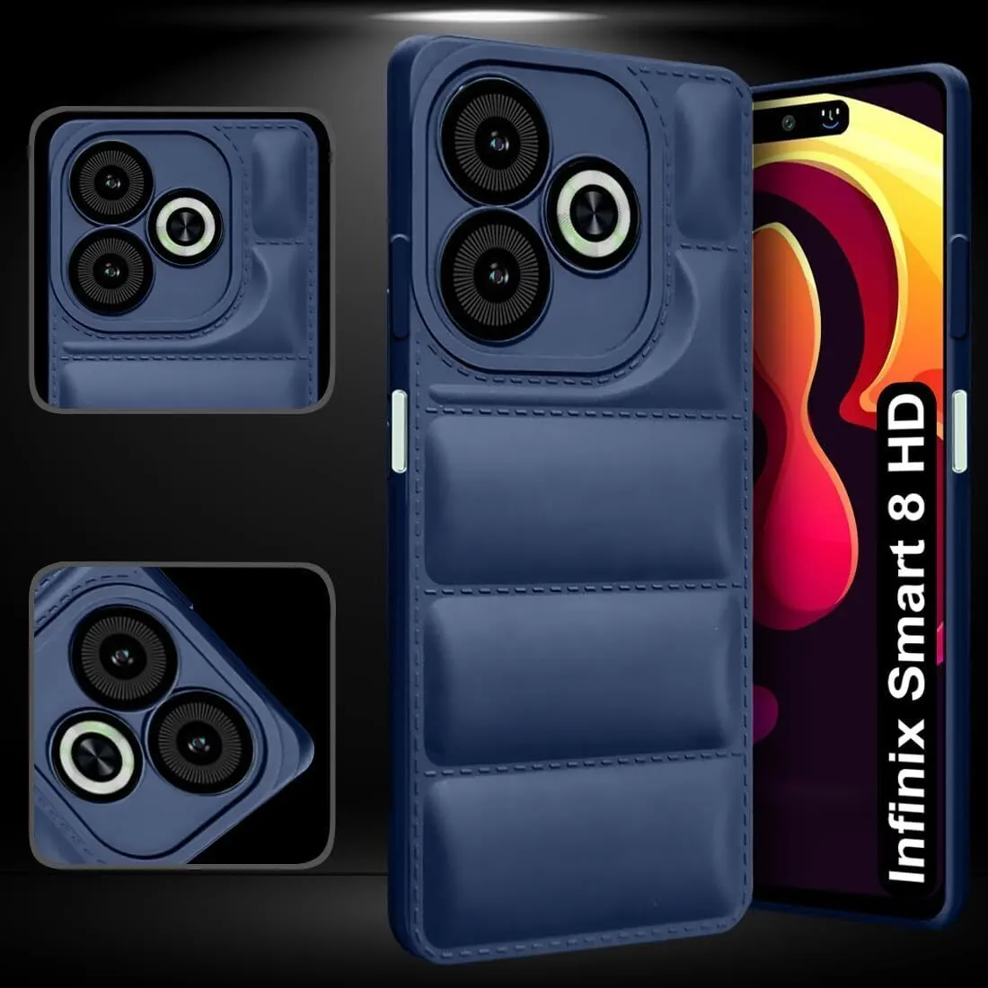 Micvir Back Cover for Infinix SMART 8 HD (Blue, Camera Bump Protector, Plastic, Silicon, Pack of: 1) — image 5 of 5