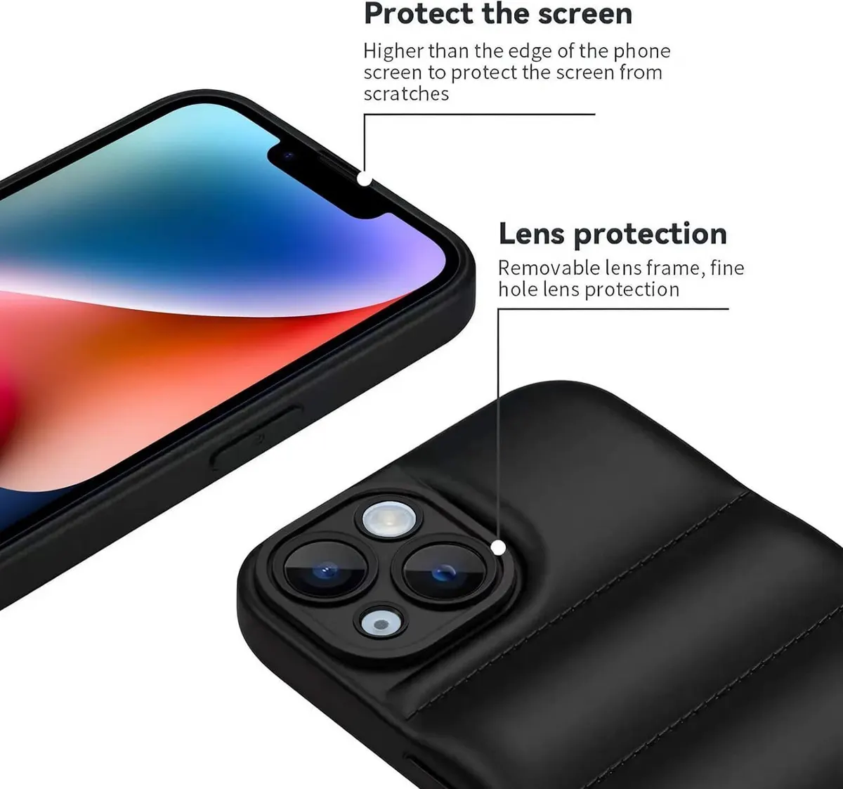 Micvir Back Cover for Apple iPhone 14 (Black, Camera Bump Protector, Plastic, Silicon, Pack of: 1) — image 3 of 5