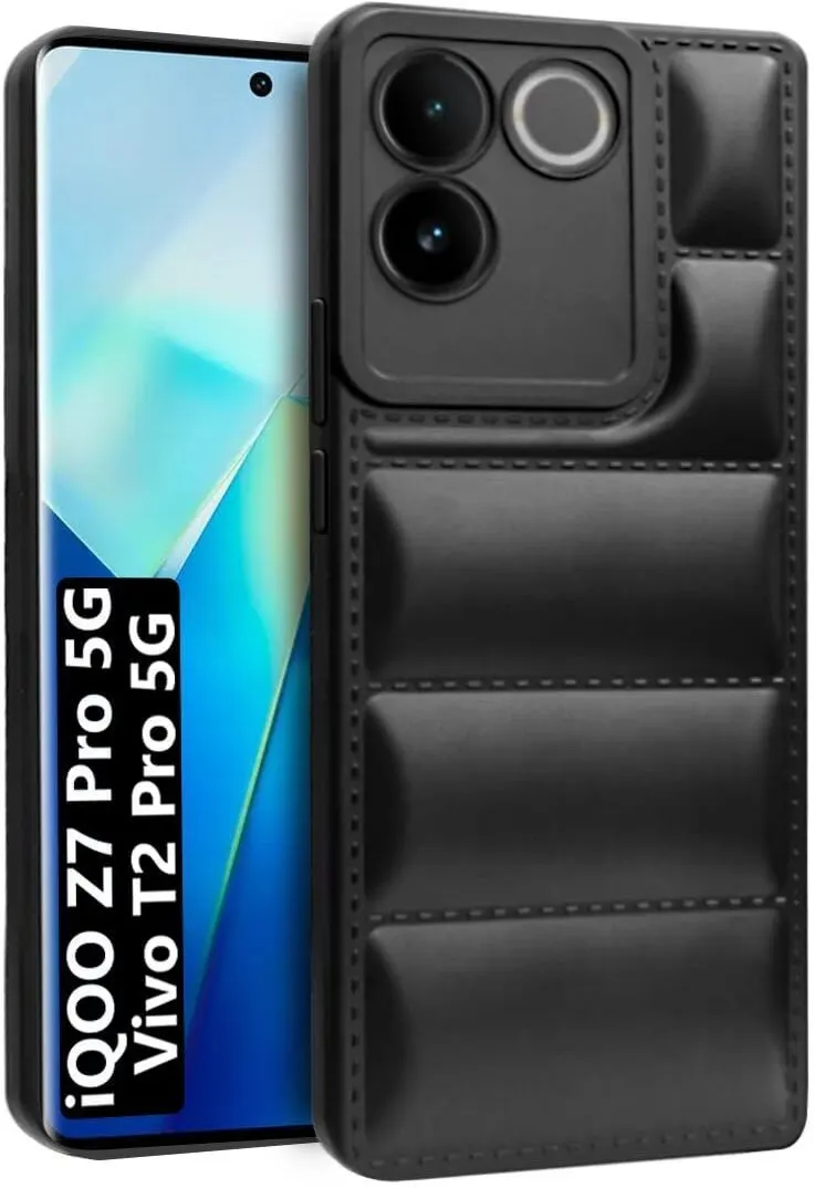 Micvir Back Cover for iQOO Z7 Pro 5G (Black, Camera Bump Protector, Plastic, Silicon, Pack of: 1)
