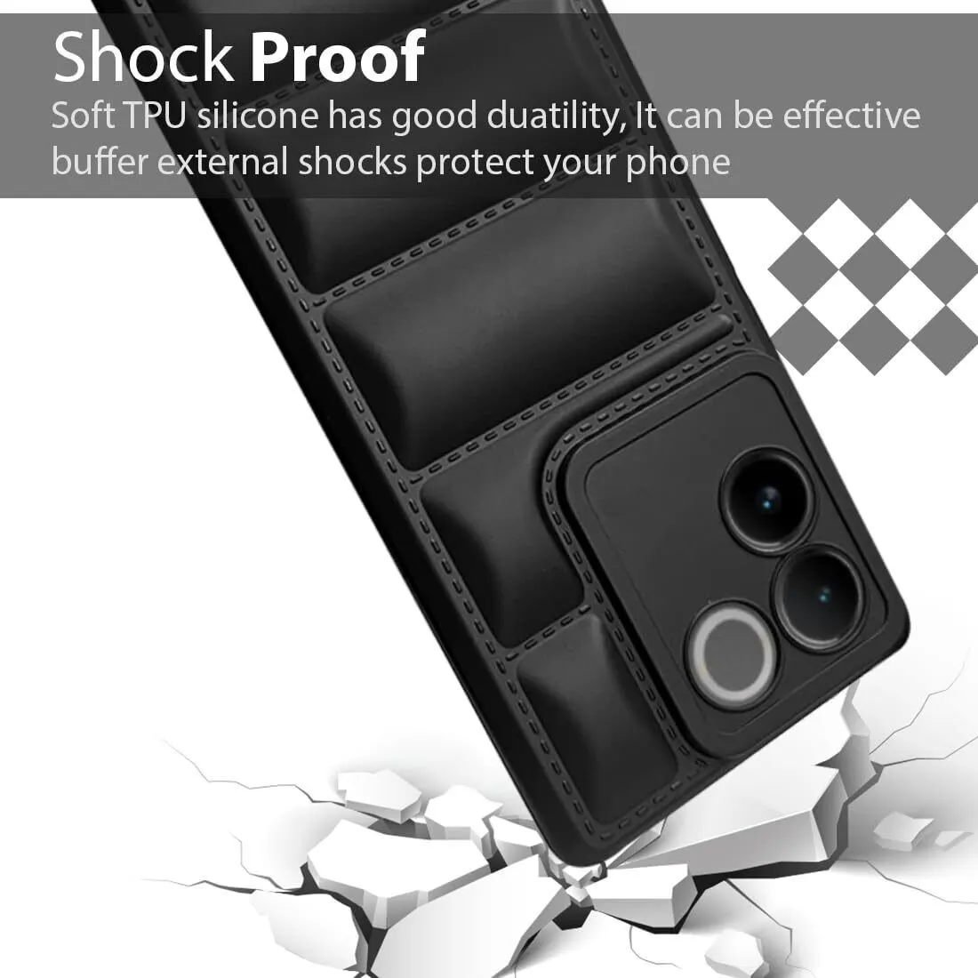 Micvir Back Cover for iQOO Z7 Pro 5G (Black, Camera Bump Protector, Plastic, Silicon, Pack of: 1) — image 2 of 4