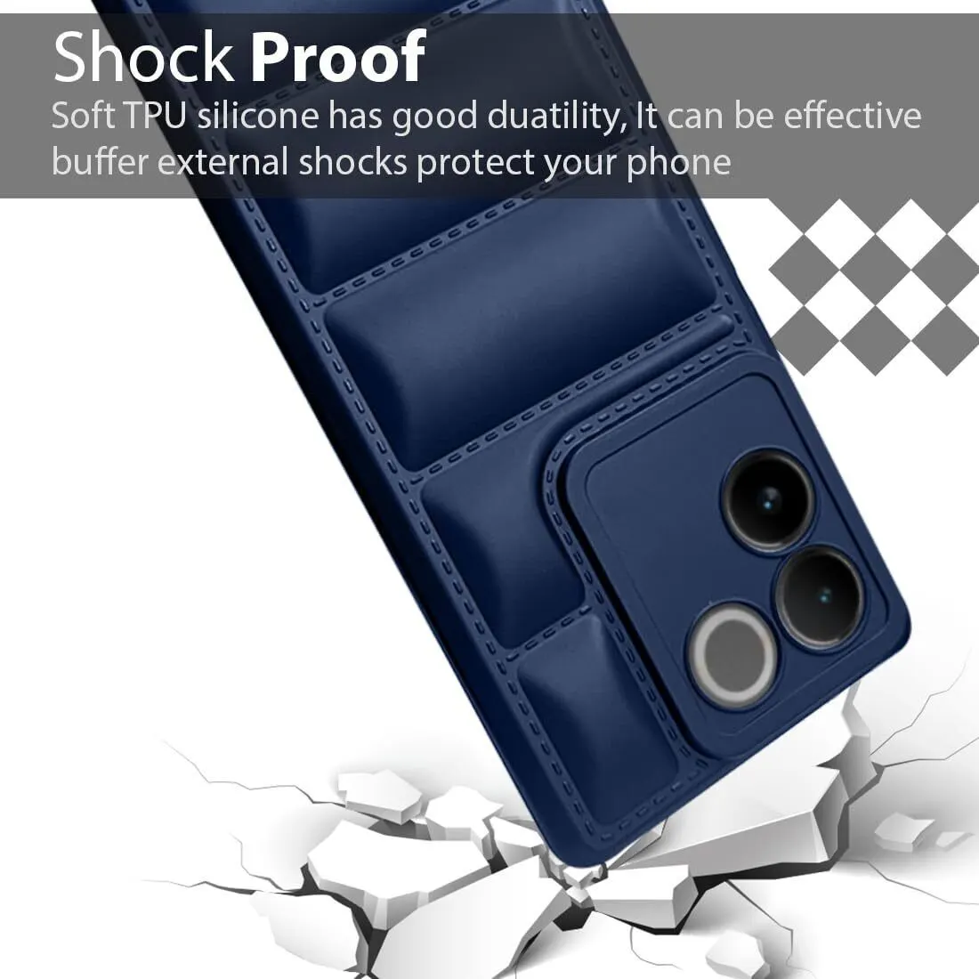 Micvir Back Cover for iQOO Z7 Pro 5G (Blue, Camera Bump Protector, Plastic, Silicon, Pack of: 1) — image 2 of 4
