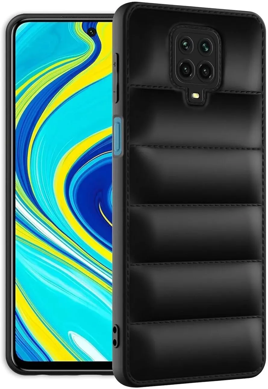 Micvir Back Cover for Mi Redmi Note 9 Pro (Black, Camera Bump Protector, Plastic, Silicon, Pack of: 1)