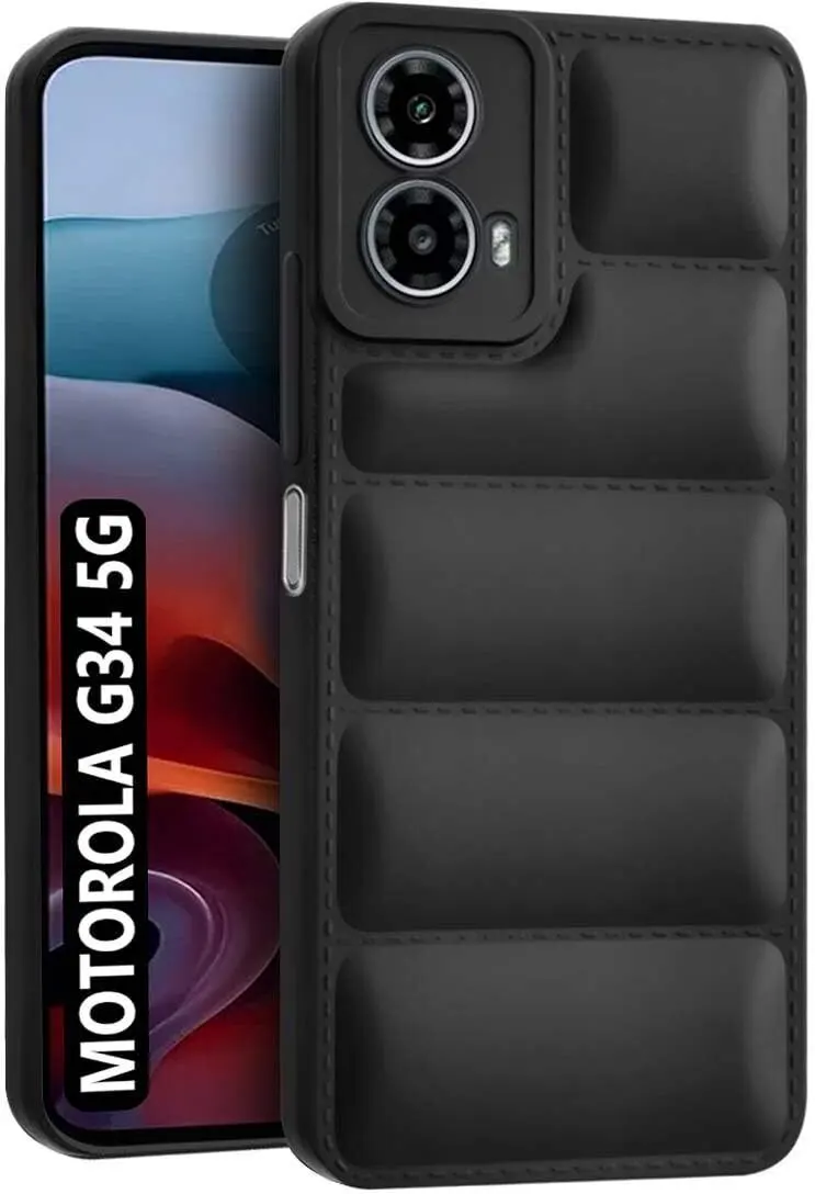 Micvir Back Cover for Motorola Moto G34 5G (Black, Camera Bump Protector, Pack of: 1)