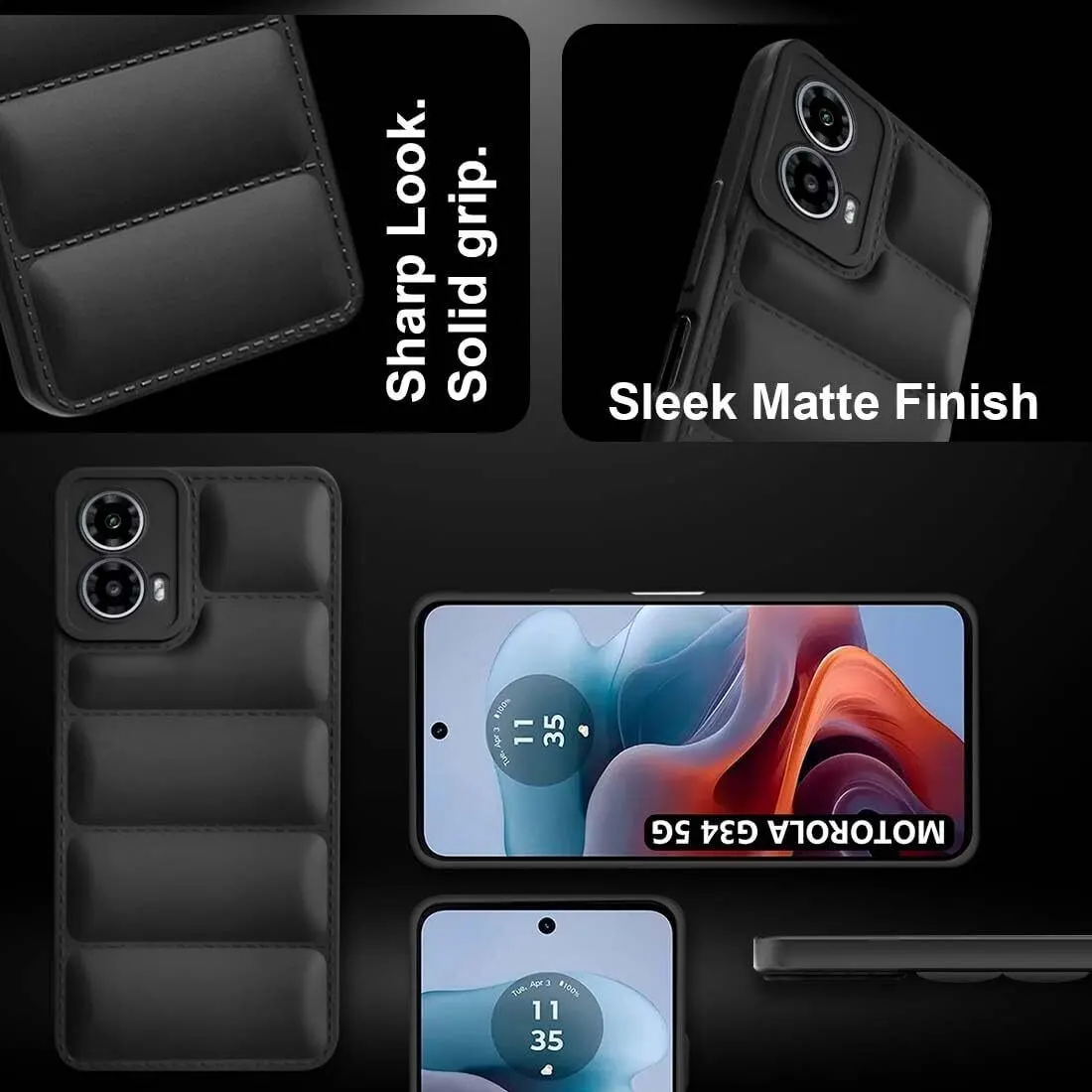 Micvir Back Cover for Motorola Moto G34 5G (Black, Camera Bump Protector, Pack of: 1) — image 3 of 5