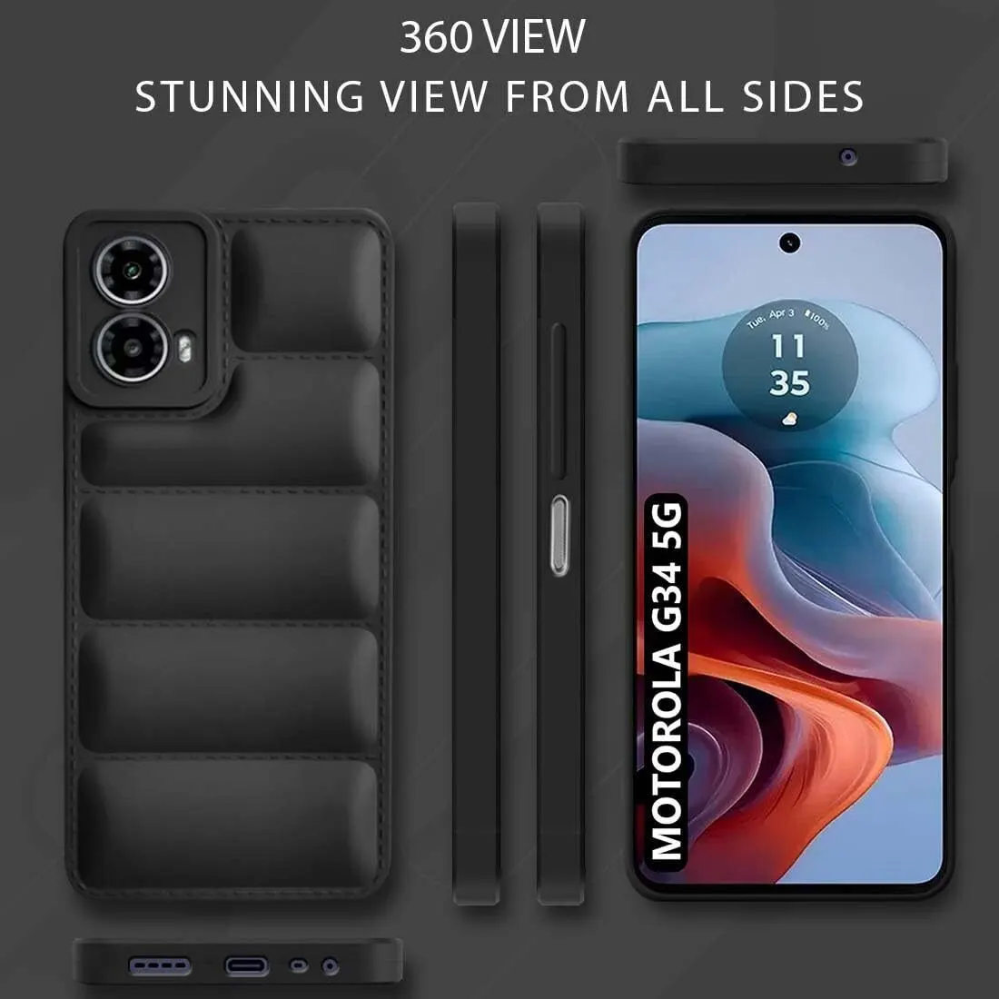 Micvir Back Cover for Motorola Moto G34 5G (Black, Camera Bump Protector, Pack of: 1) — image 5 of 5