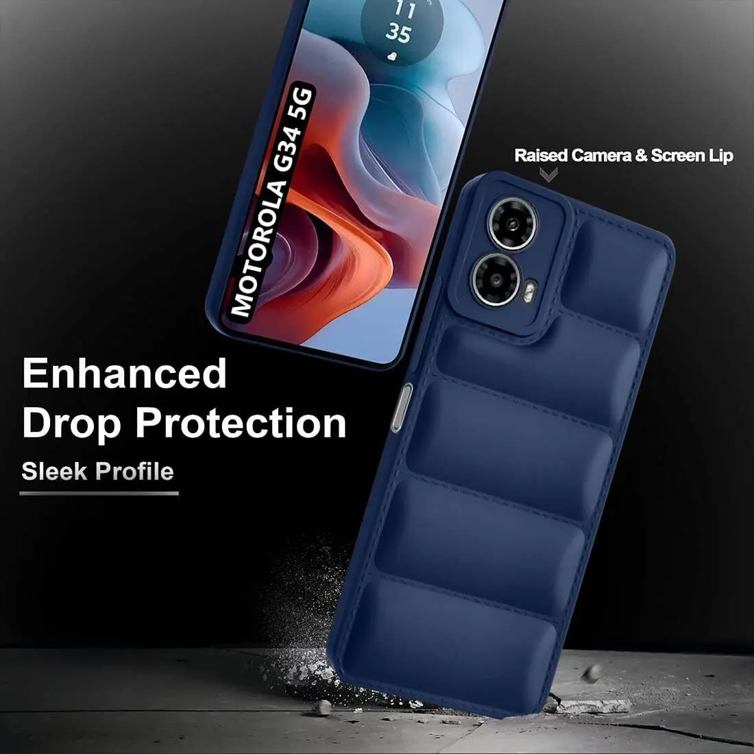 Micvir Back Cover for Motorola Moto G34 5G (Blue, Camera Bump Protector, Pack of: 1) — image 2 of 5