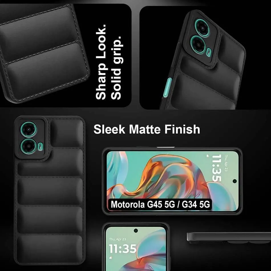 Micvir Back Cover for MOTOROLA g45 5G (Black, Camera Bump Protector, Plastic, Silicon, Pack of: 1) — image 4 of 5