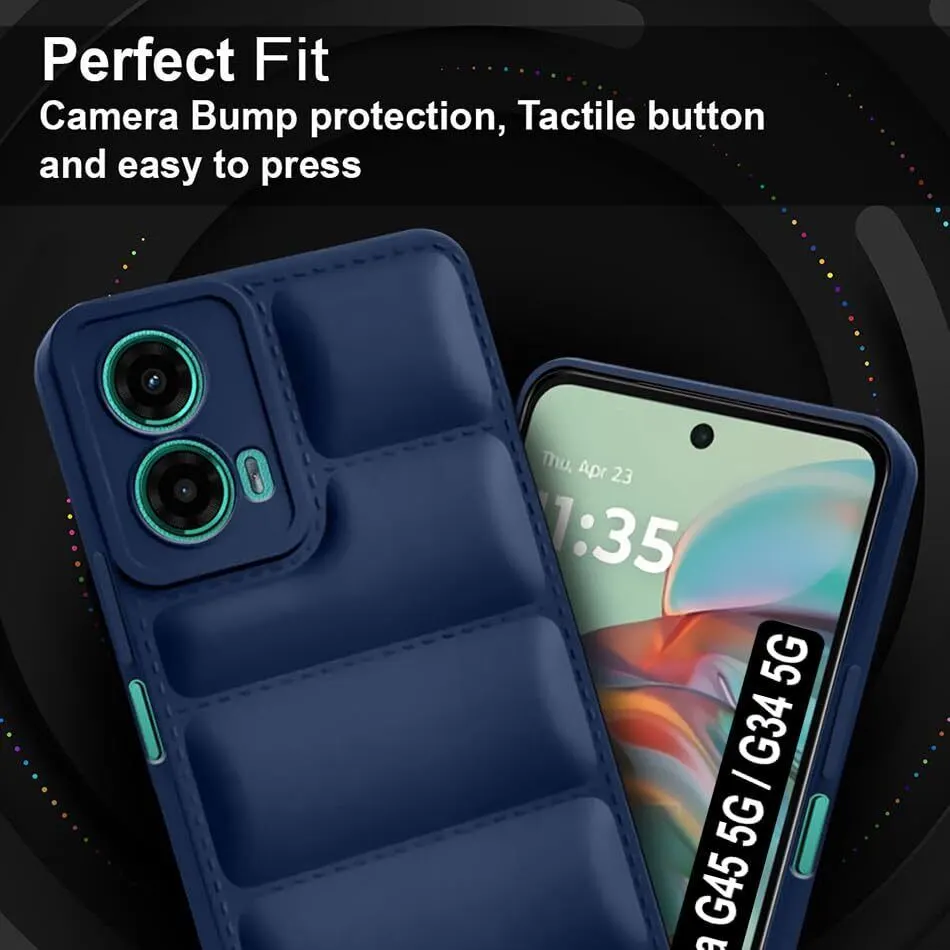 Micvir Back Cover for MOTOROLA g45 5G (Blue, Camera Bump Protector, Plastic, Silicon, Pack of: 1) — image 3 of 5