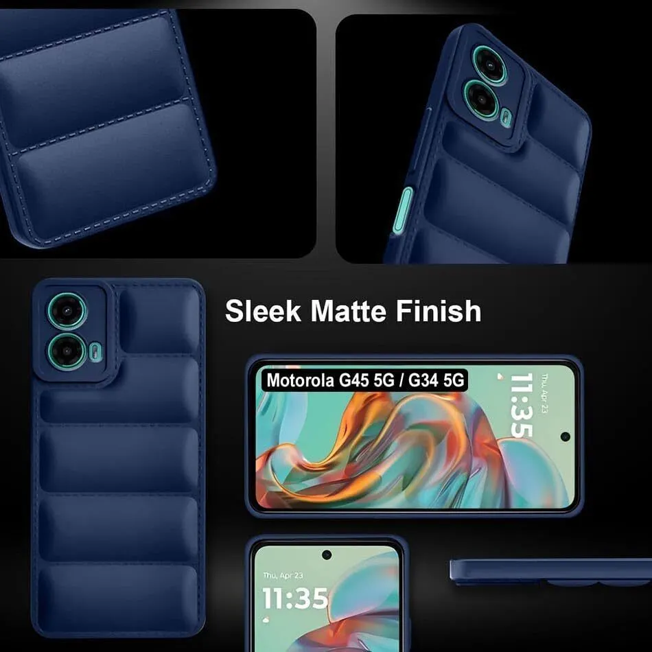 Micvir Back Cover for MOTOROLA g45 5G (Blue, Camera Bump Protector, Plastic, Silicon, Pack of: 1) — image 4 of 5