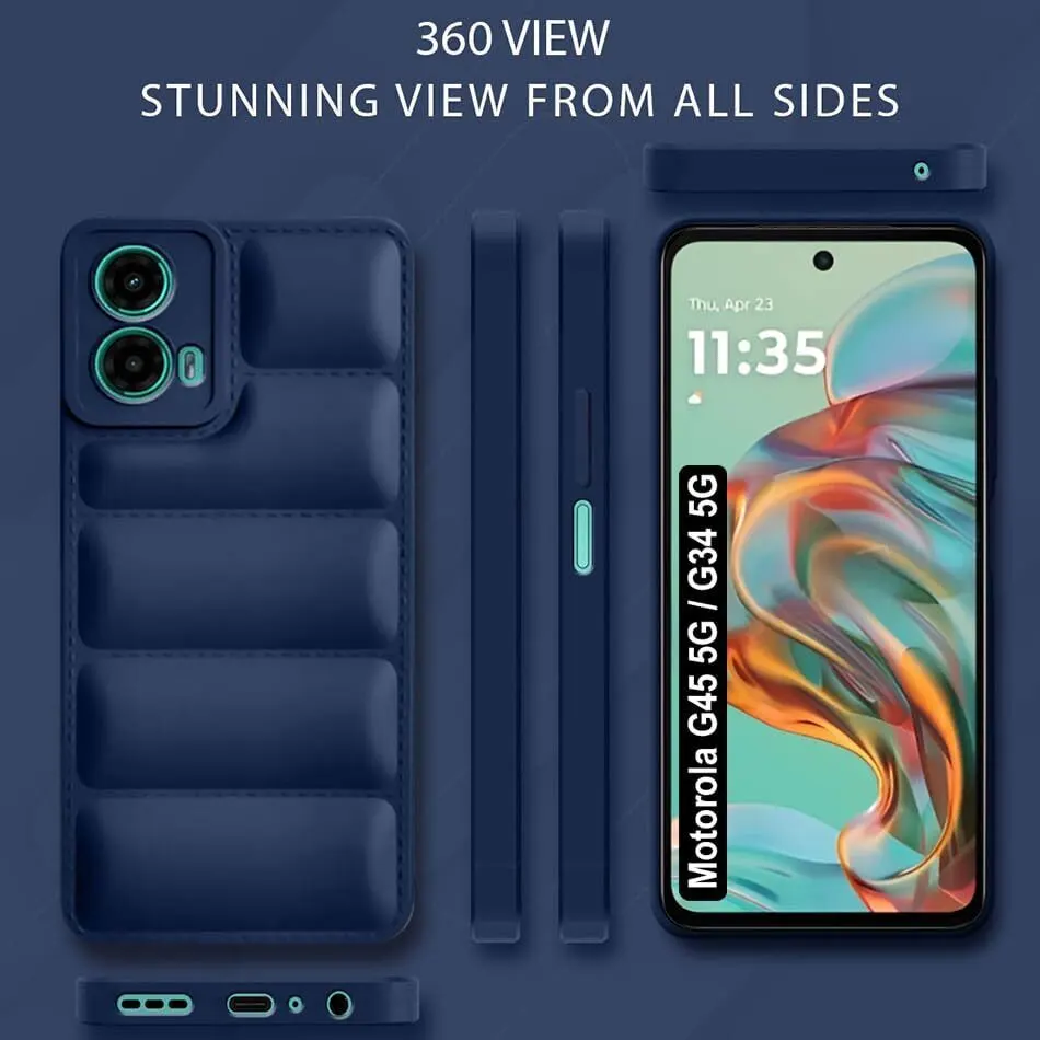 Micvir Back Cover for MOTOROLA g45 5G (Blue, Camera Bump Protector, Plastic, Silicon, Pack of: 1) — image 5 of 5