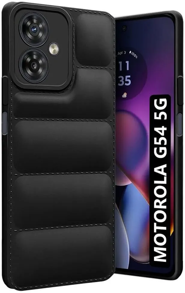 Micvir Back Cover for Motorola Moto G54 5G (Black, Camera Bump Protector, Plastic, Silicon, Pack of: 1)