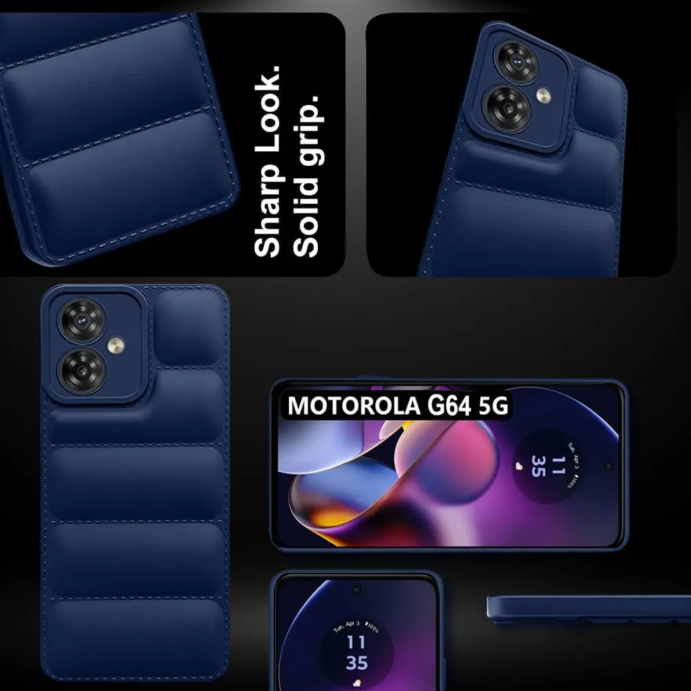 Micvir Back Cover for MOTOROLA g64 5G (Blue, Camera Bump Protector, Plastic, Silicon, Pack of: 1) — image 3 of 5