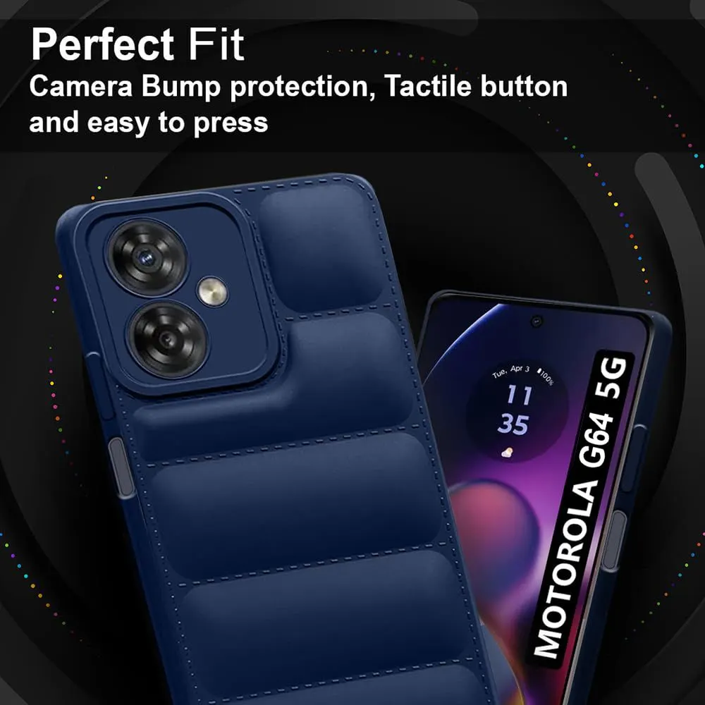 Micvir Back Cover for MOTOROLA g64 5G (Blue, Camera Bump Protector, Plastic, Silicon, Pack of: 1) — image 4 of 5