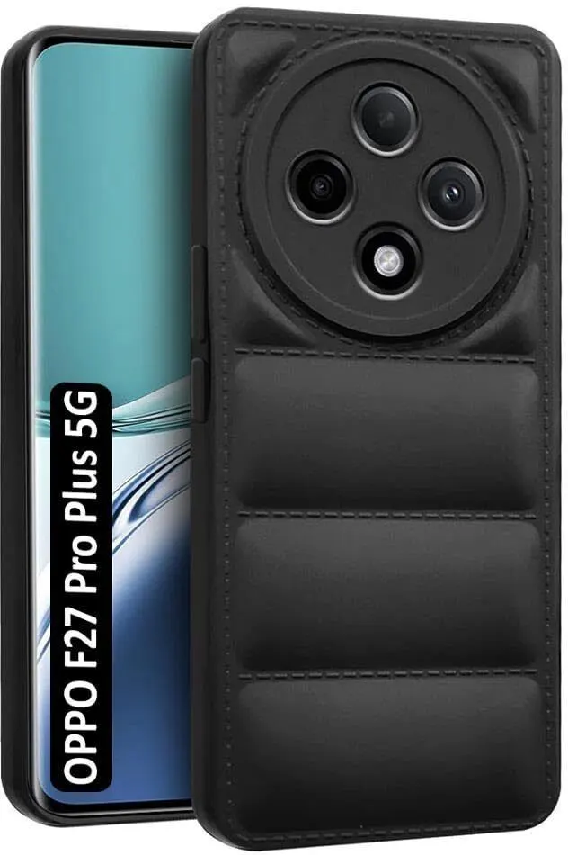 Micvir Back Cover for Oppo F27 Pro Plus 5G (Black, Camera Bump Protector, Plastic, Silicon, Pack of: 1)